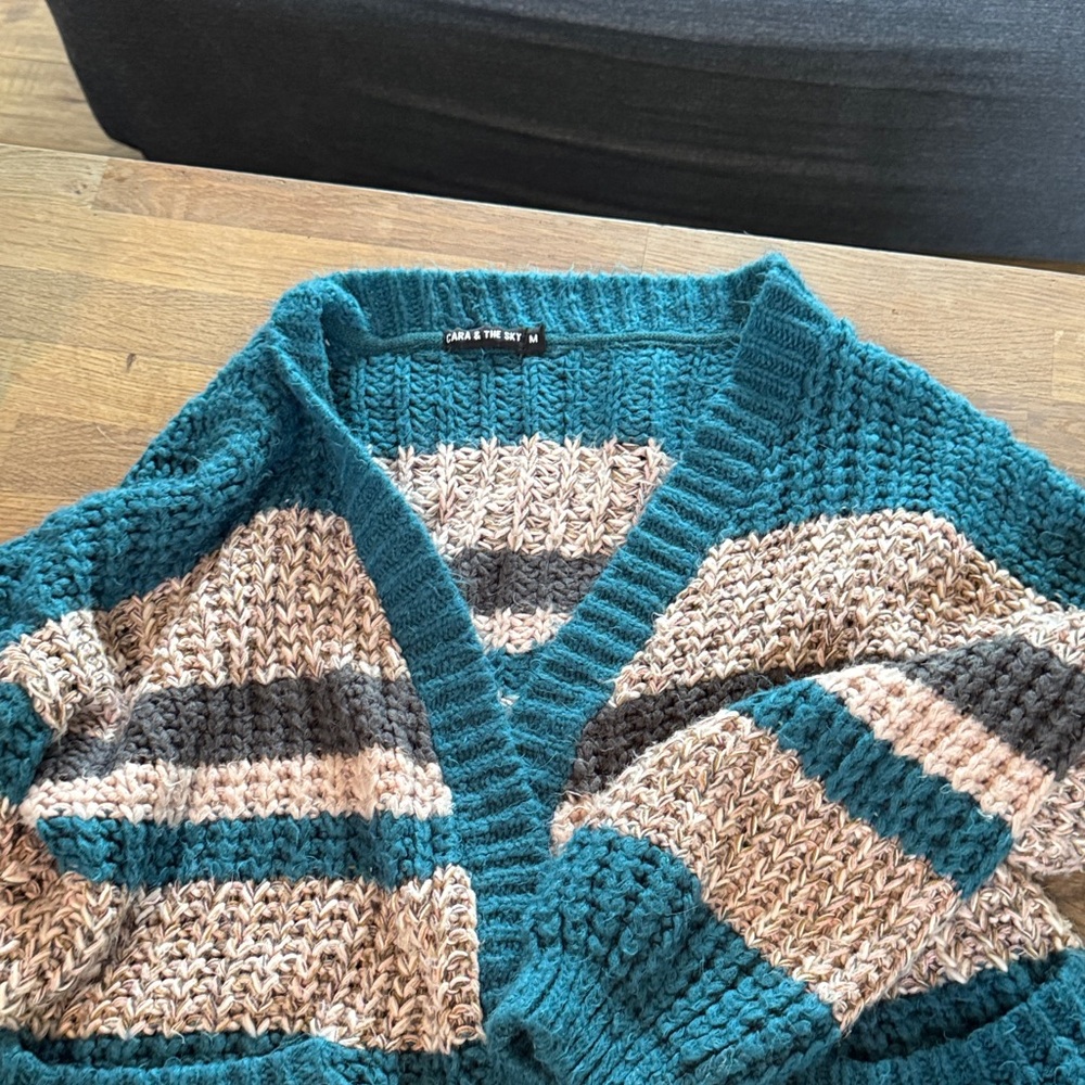 Chunky Knit Striped Cardigan